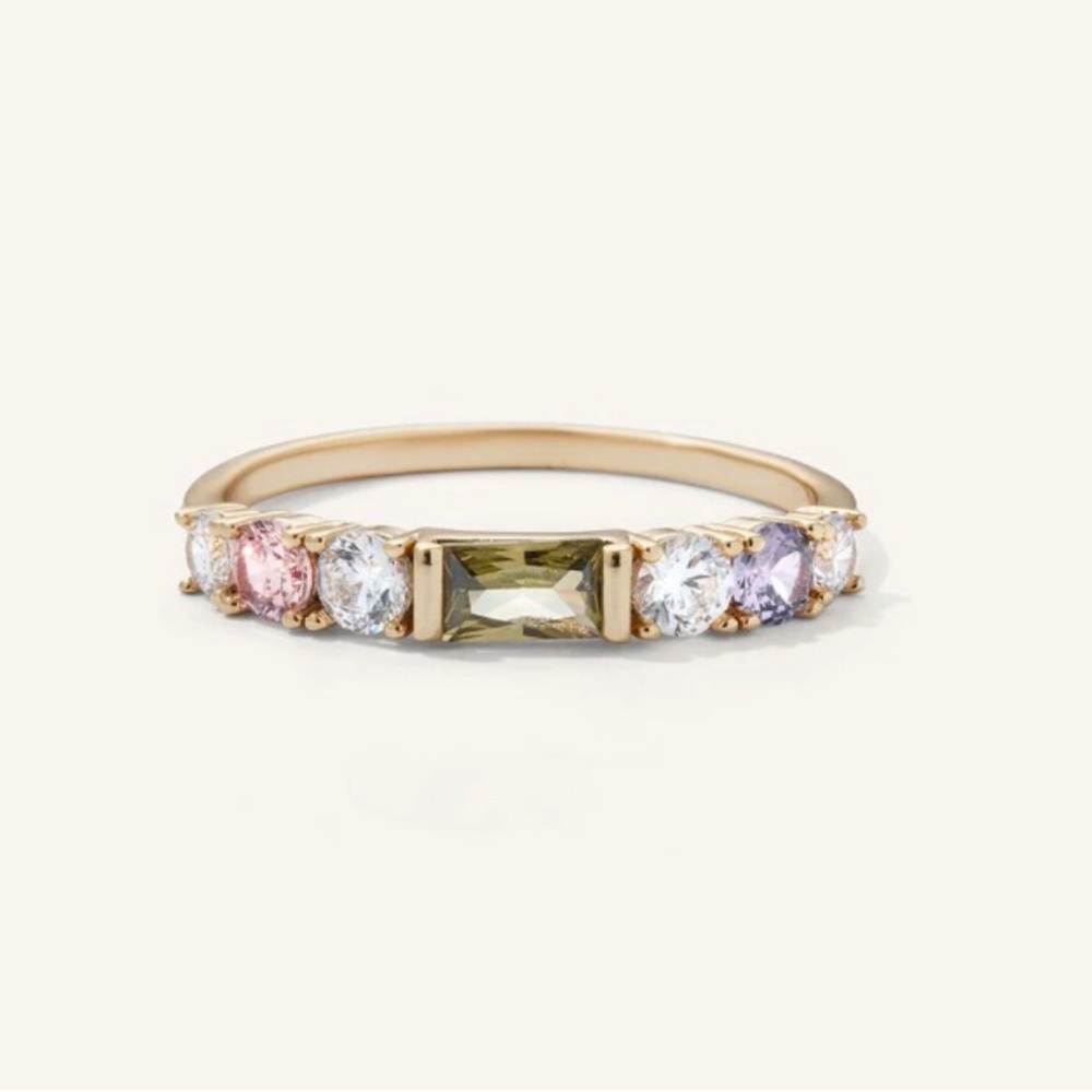 Olive & Piper Gold Multicolor Gemstone Stackable Ring